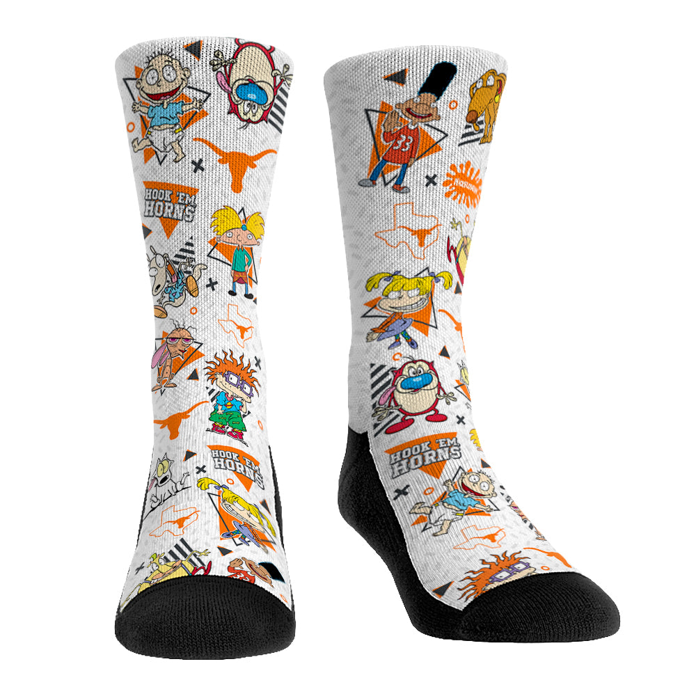 Texas Longhorns - 90's Nickelodeon Characters All-Over | Rock 'Em Socks 1