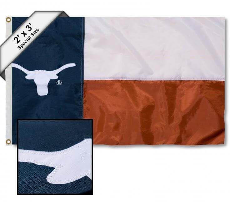 Texas Longhorns Flag State of Texas Applique Various Sizes