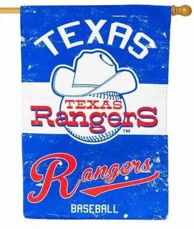 Texas Rangers Banner 2 Sided Vintage Distressed Logo