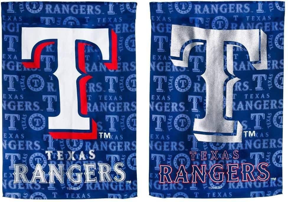 Texas Rangers Flag 2 Sided Glitter House Banner