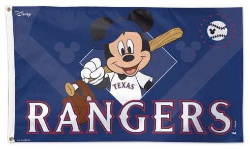 Texas Rangers Flag 3x5 Mickey Mouse Baseball Disney