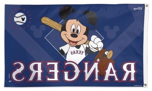Texas Rangers Flag 3x5 Mickey Mouse Baseball Disney