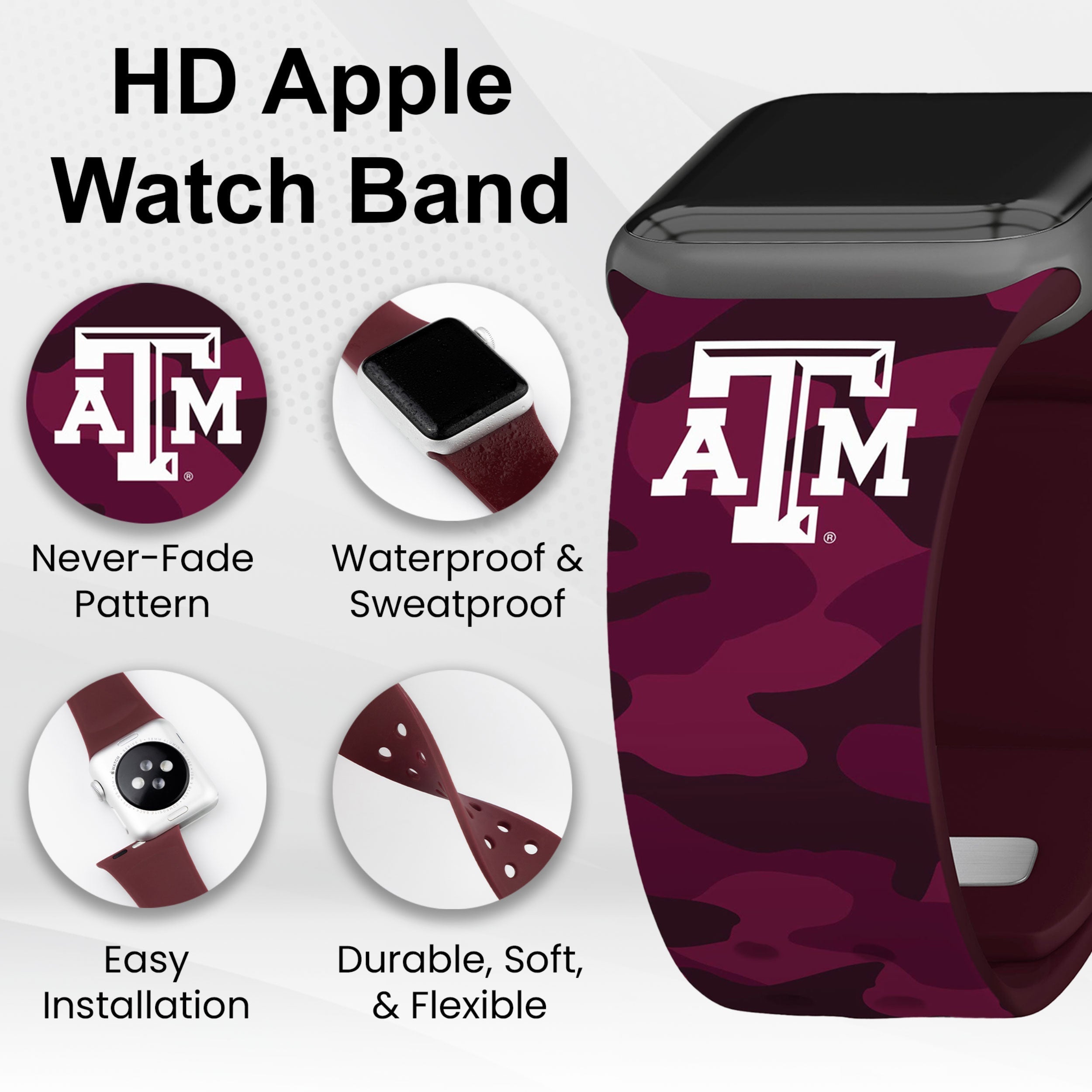 Texas A&M Aggies HD Apple Watch Band 22