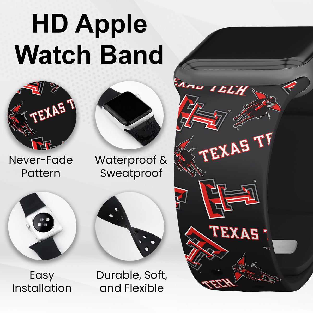 Texas Tech Red Raiders HD Apple Watch Band | Affinity Bands 10