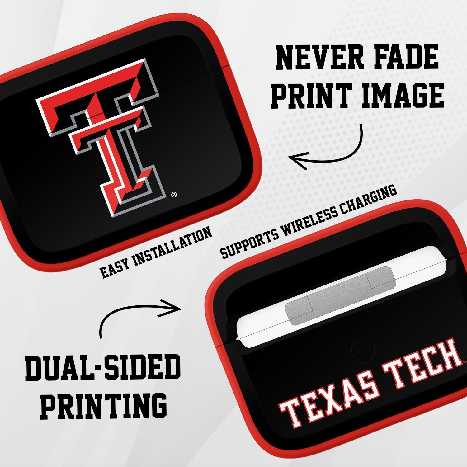 Texas Tech Red Raiders HDX AirPods Pro 1 & 2 Case Cover 2