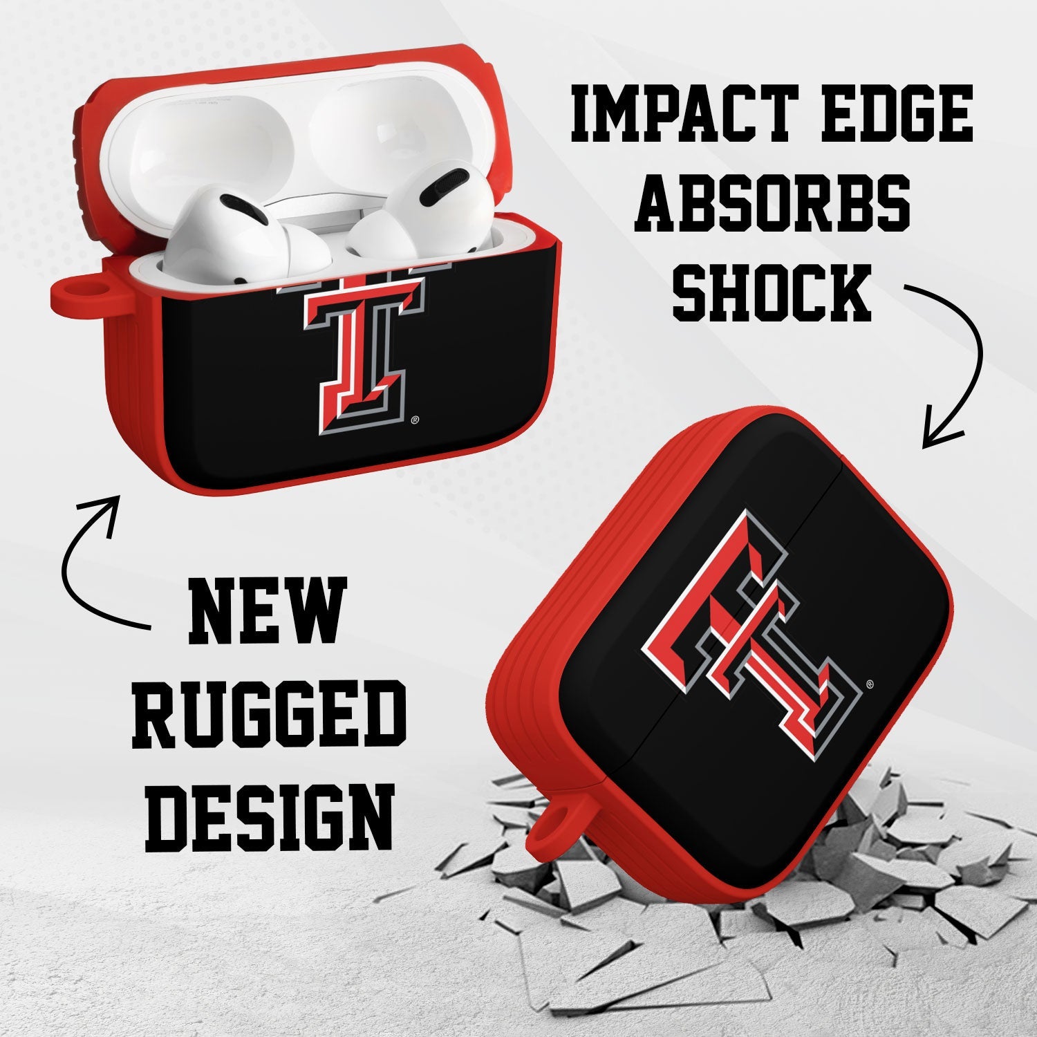 Texas Tech Red Raiders HDX AirPods Pro 1 & 2 Case Cover 3