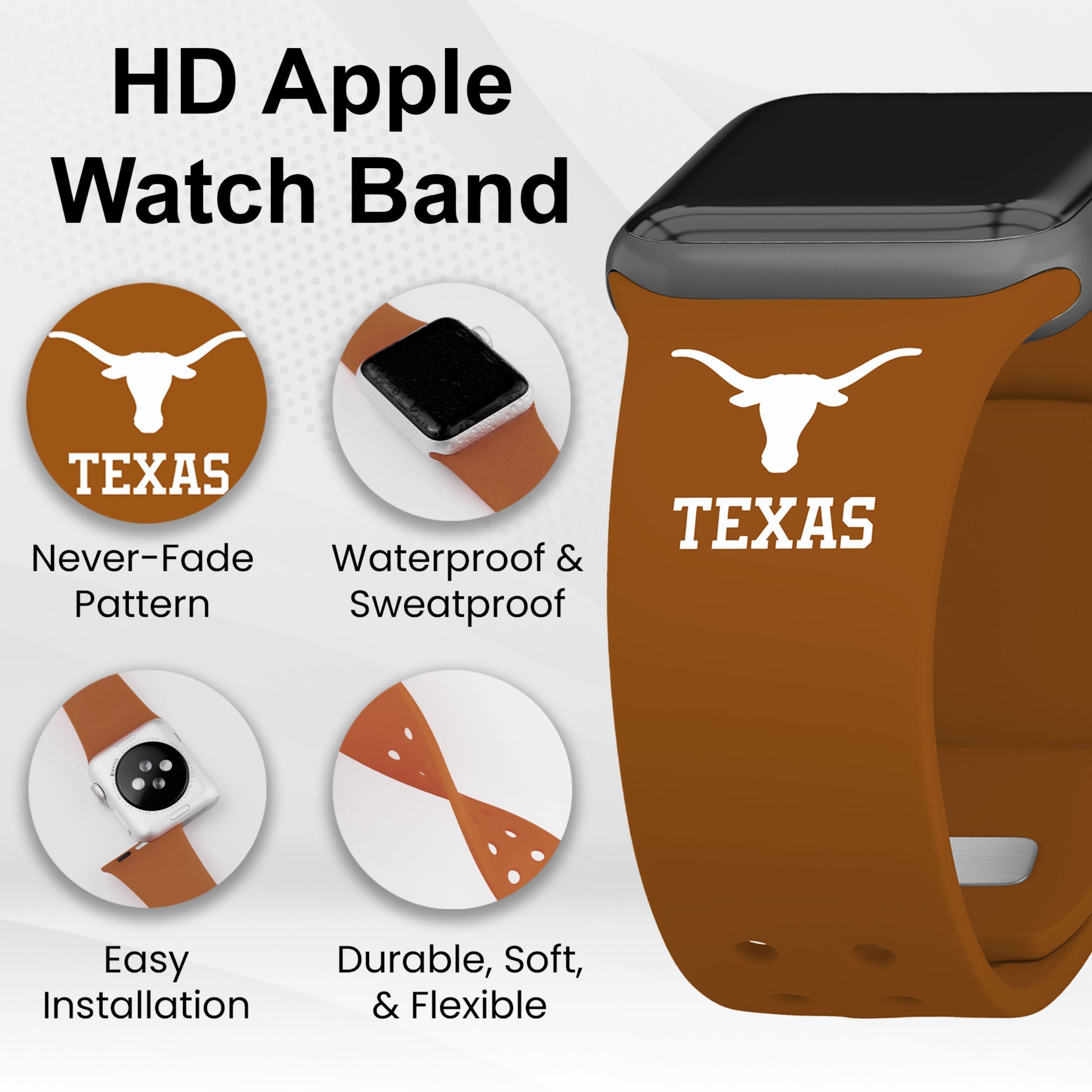 Texas Longhorns HD Apple Watch Band 14
