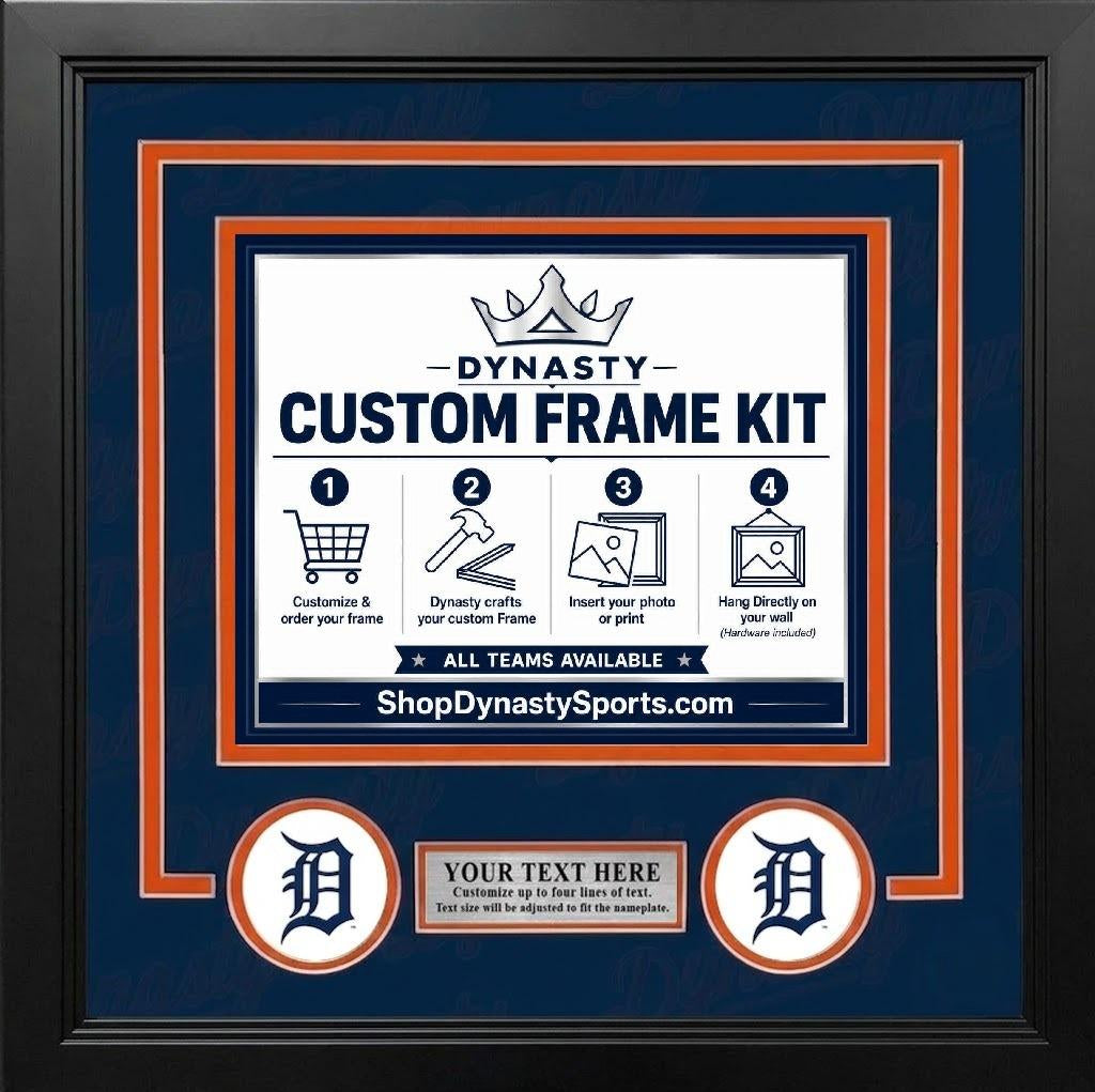 MLB Baseball Photo Picture Frame Kit - Detroit Tigers (Navy Matting, Orange Trim) 23