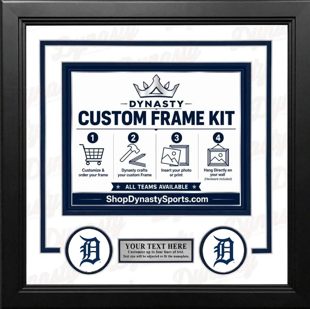 MLB Baseball Photo Picture Frame Kit - Detroit Tigers (Navy Matting, Orange Trim) 94