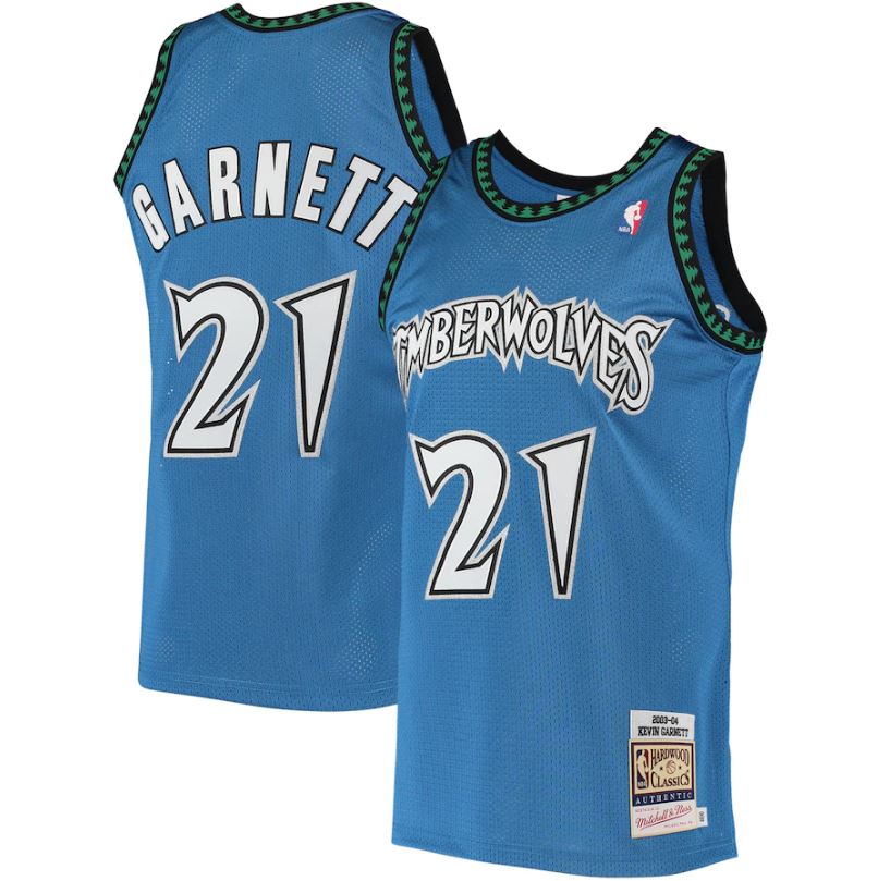 Kevin Garnett Minnesota Timberwolves Mitchell & Ness Blue Hardwood Classics 2003-04 Swingman Jersey 1