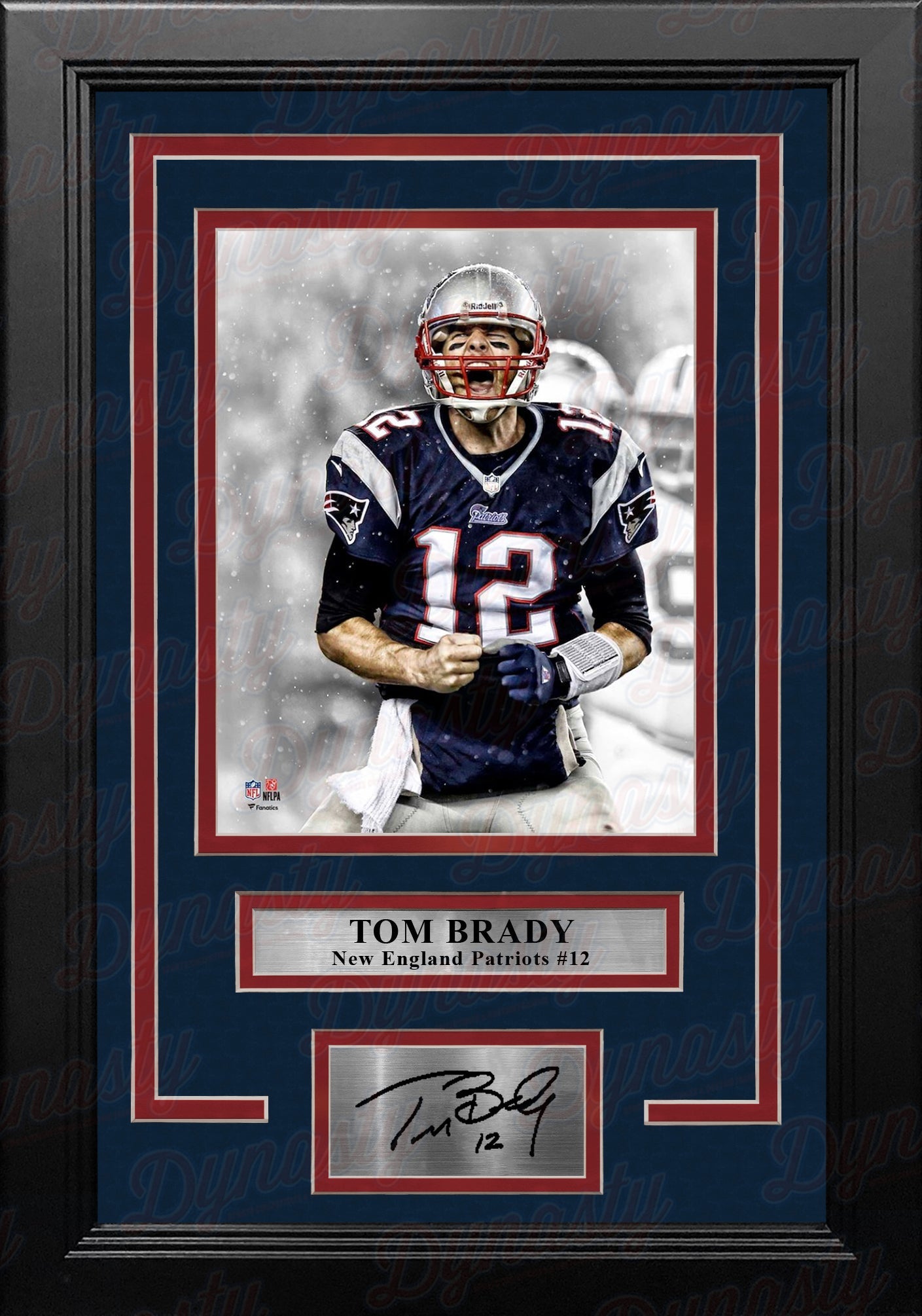 Tom Brady Scream Spotlight New England Patriots 8" x 10" Framed Football Photo with Engraved Autograph 1