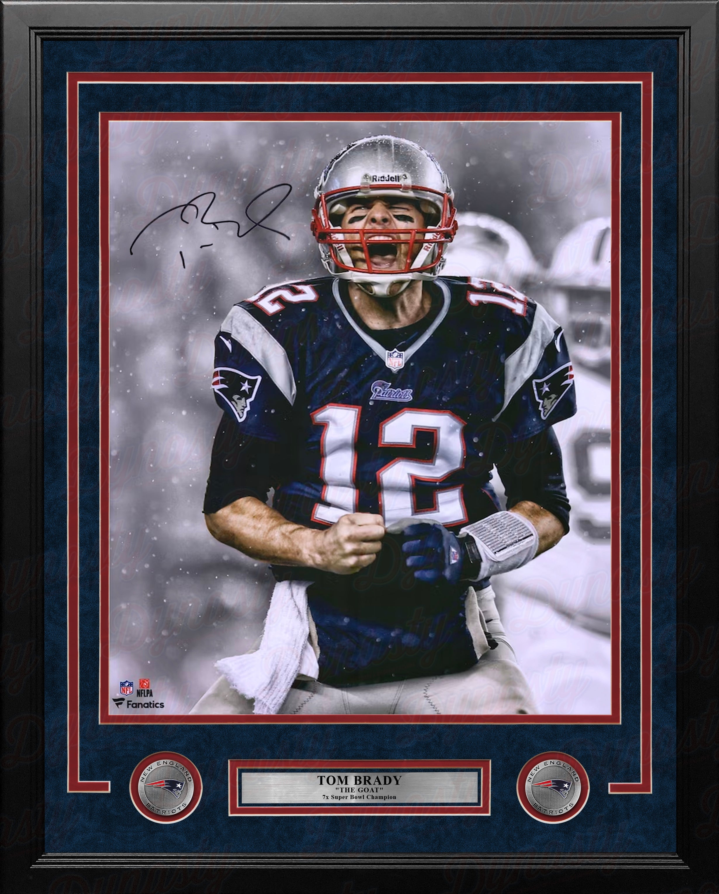 Tom Brady Spotlight Scream New England Patriots Autographed 16" x 20" Framed Football Photo 2