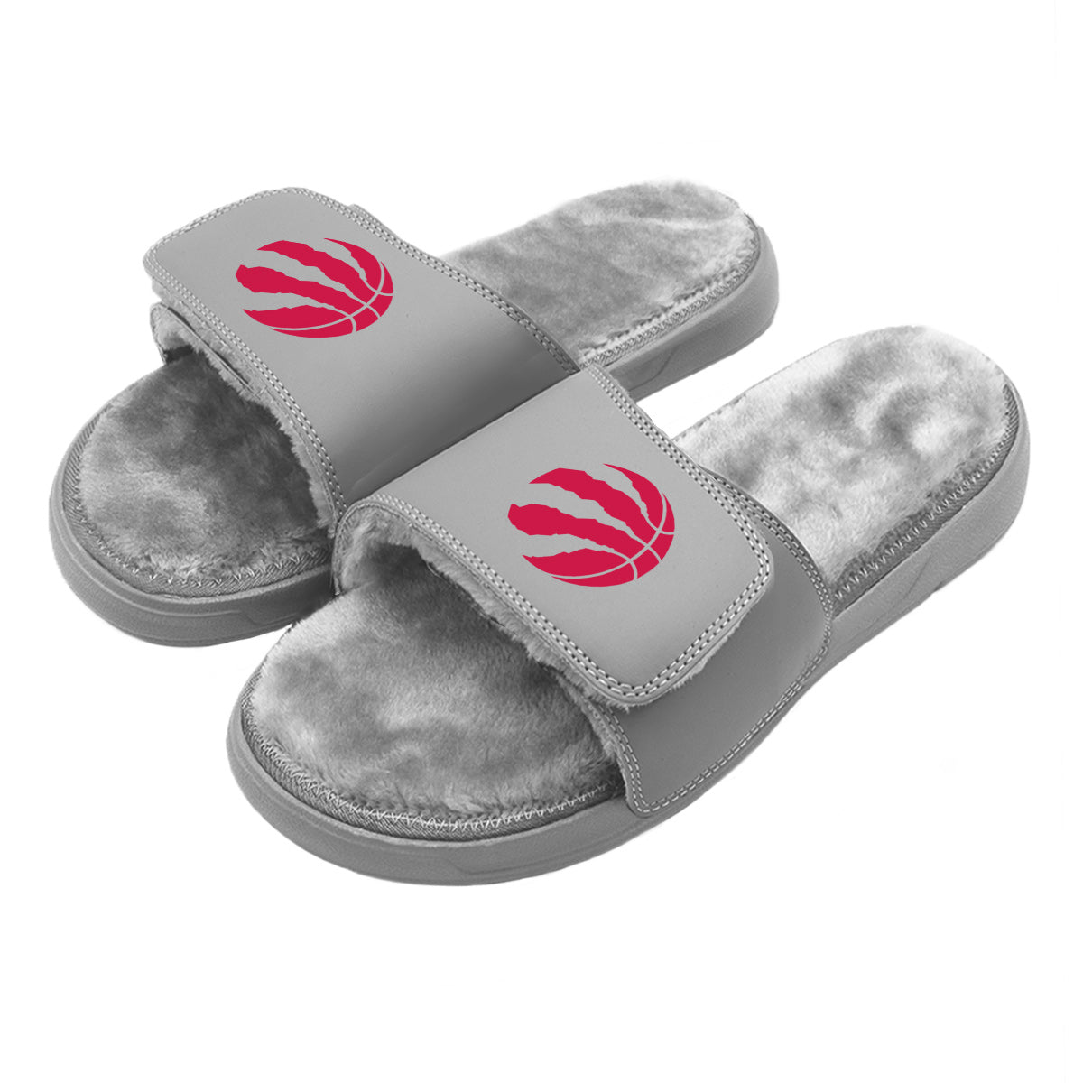 Toronto Raptors Primary Grey Fur Slides 1