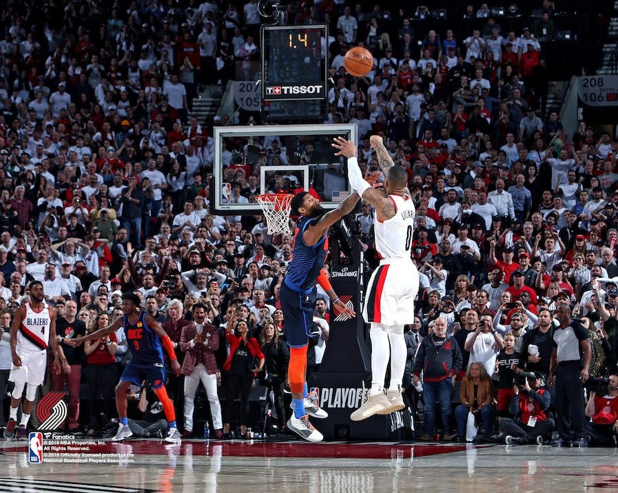 Damian Lillard Portland Trail Blazers Game-Winning 3-Point Shot v. Oklahoma City 8" x 10" Basketball Photo 1
