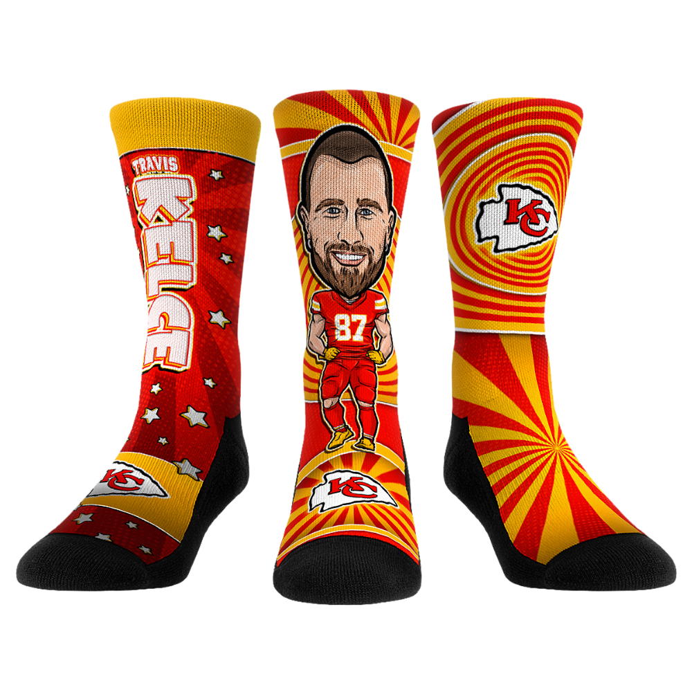Travis Kelce - Kansas City Chiefs - Bobblehead 3-Pack | Rock 'Em Socks
