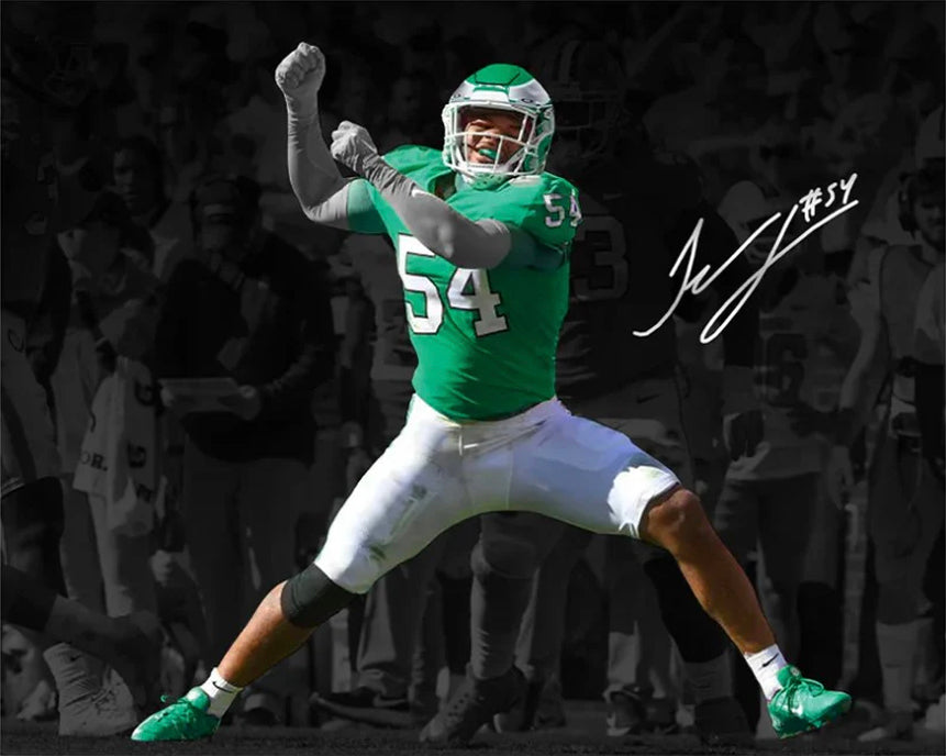 Jeremiah Trotter, Jr. Blackout Philadelphia Eagles Autographed 11" x 14" Football Photo 2