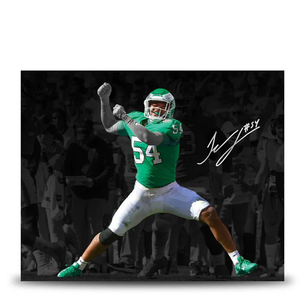 Jeremiah Trotter, Jr. Blackout Philadelphia Eagles Autographed 11" x 14" Football Photo 1