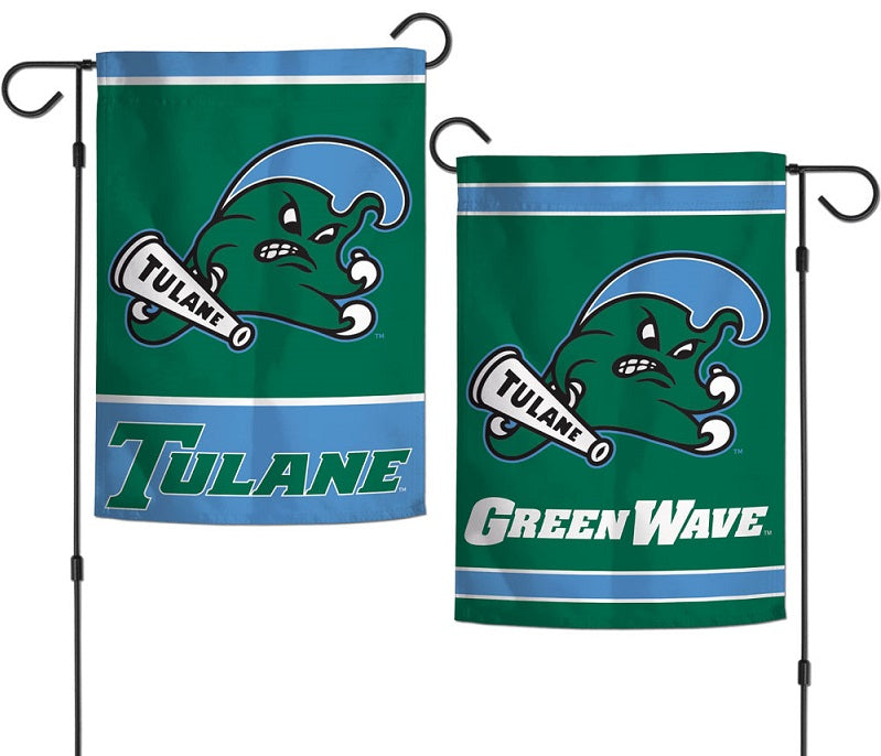 Tulane University Garden Flag 2 Sided Green Wave
