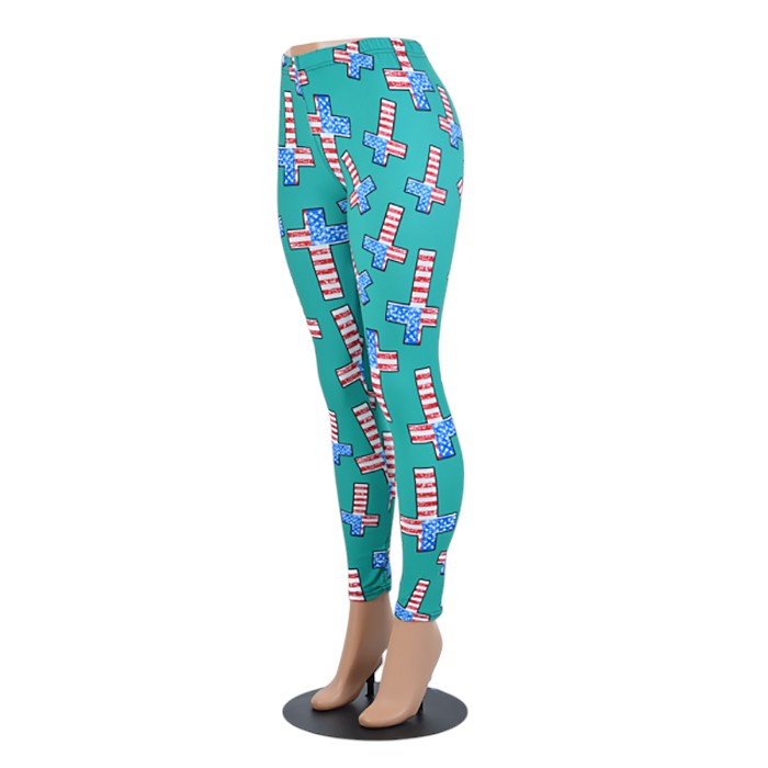 American flag cross pattern leggings 4