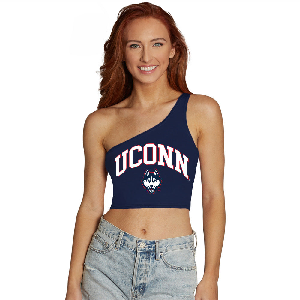 UConn Navy One Shoulder Top | lojobands