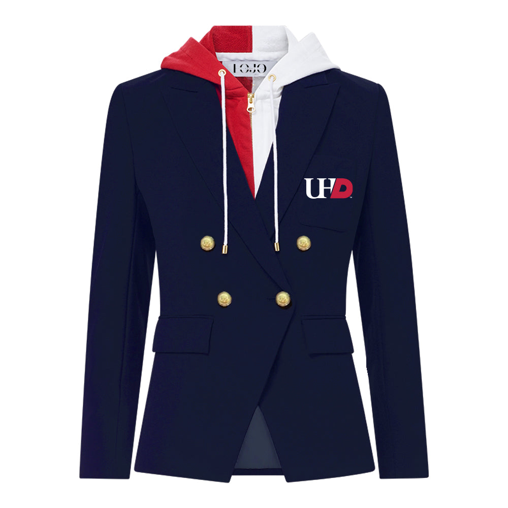 UHD University of Houston Downtown Hooded Blazer Jacket | lojobands 1