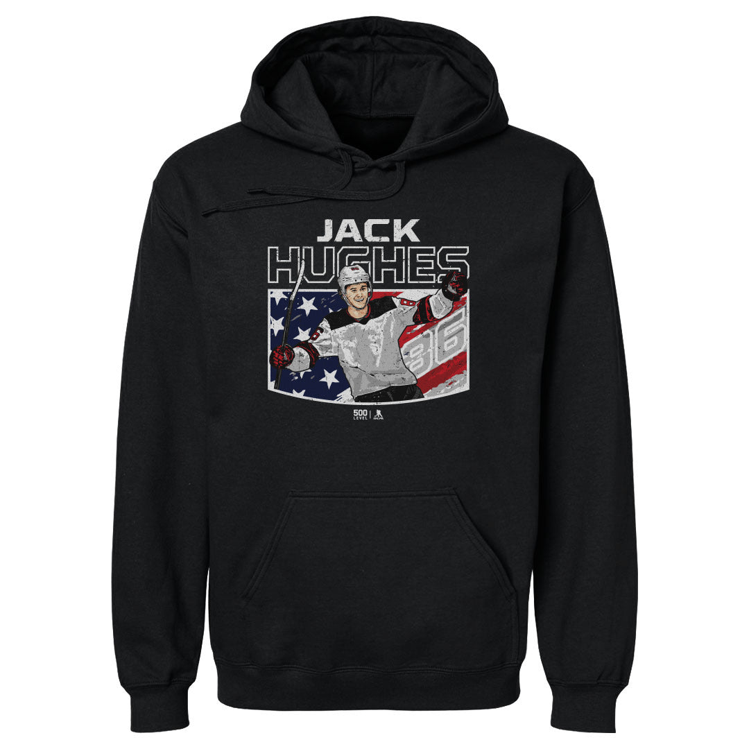 Jack Hughes New Jersey American Flag 1