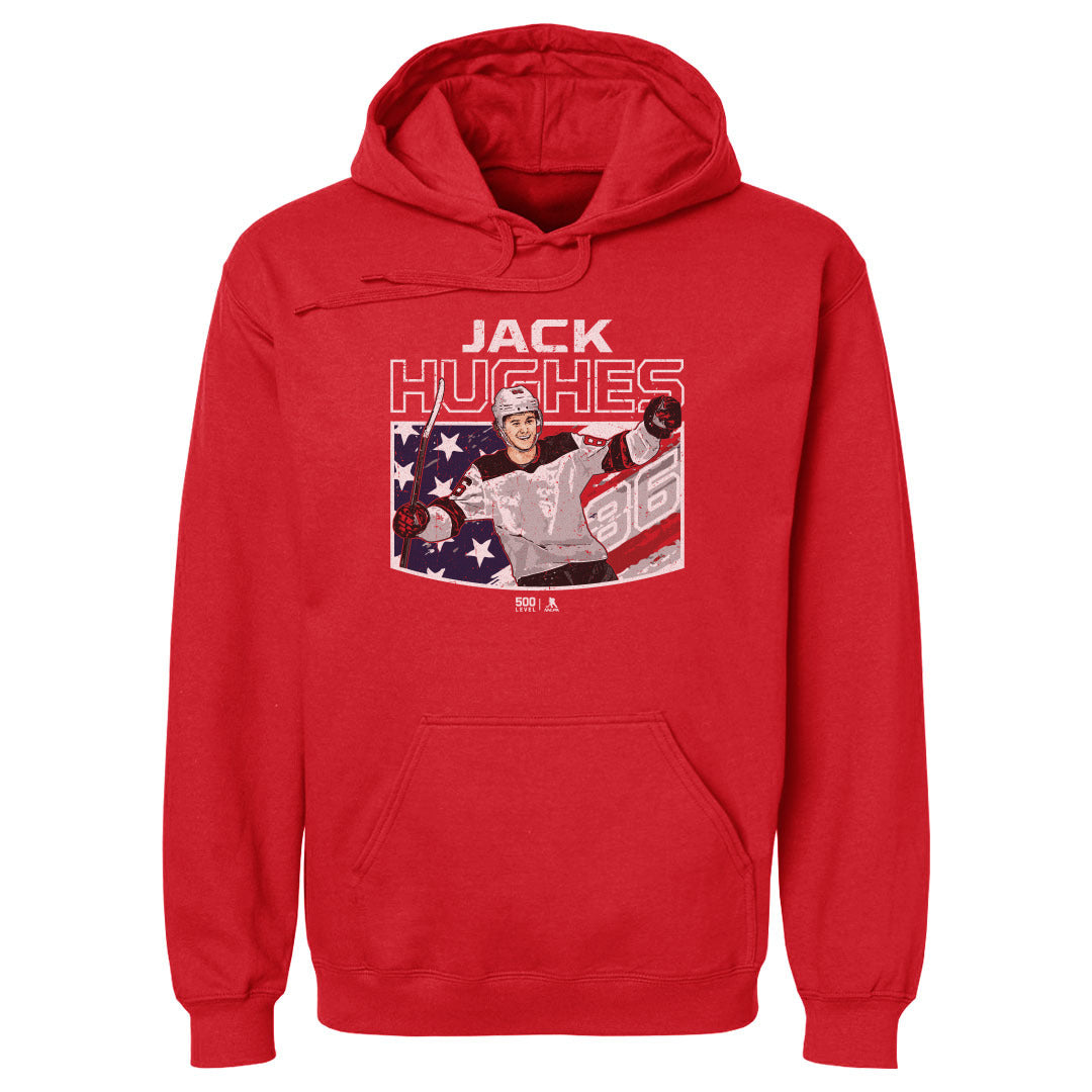 Jack Hughes New Jersey American Flag 4
