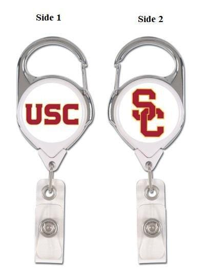 USC Trojans Retractable Reel Badge Holder Two Designs 2 Sided