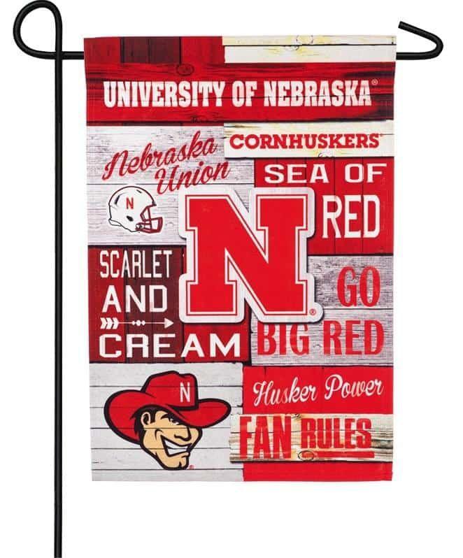 University of Nebraska Garden Flag 2 Sided Go Big Red 1