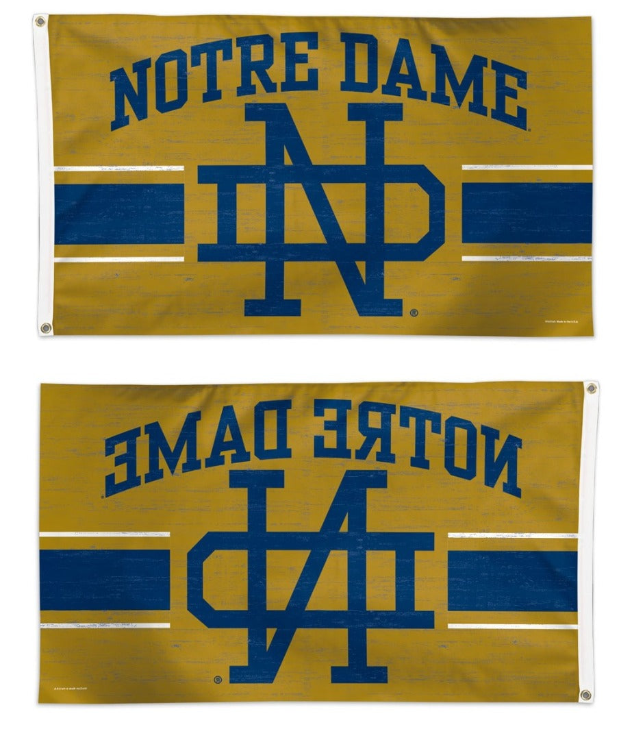University of Notre Dame Flag 3x5 Vault ND On Gold
