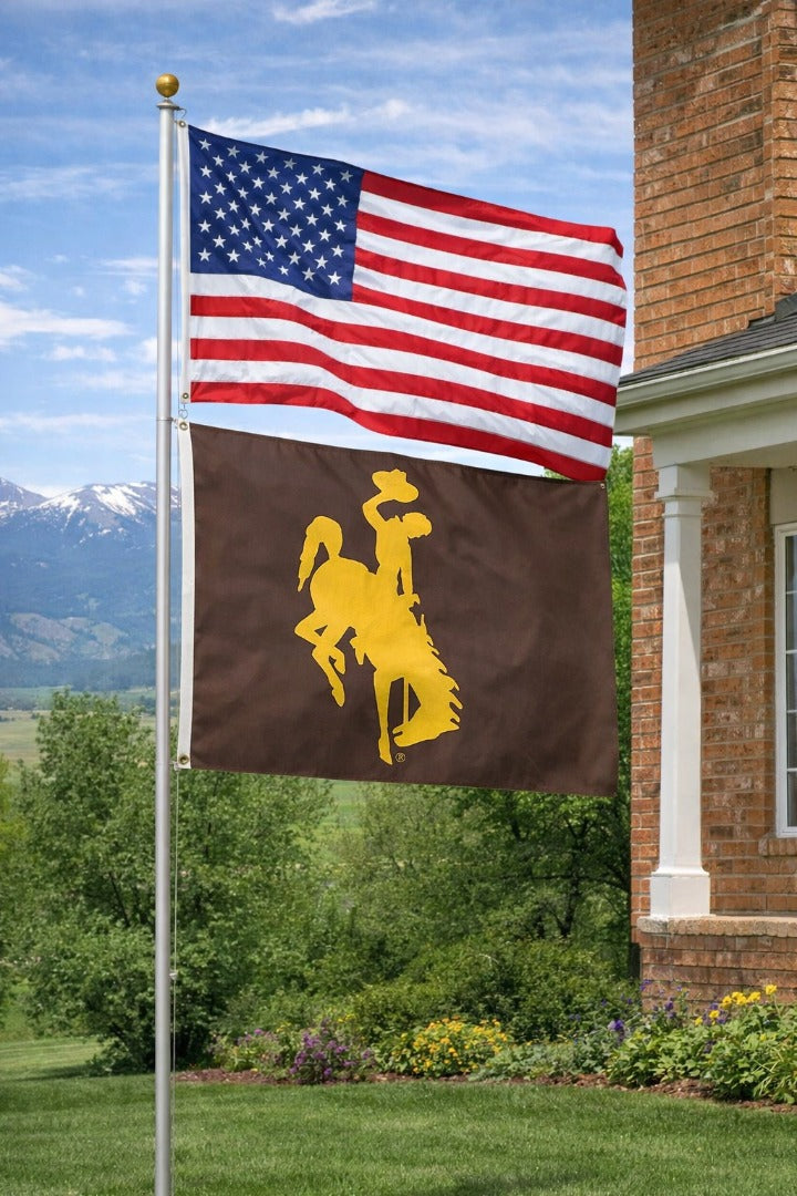 University of Wyoming Flag 3x5 Brown 2 Sided