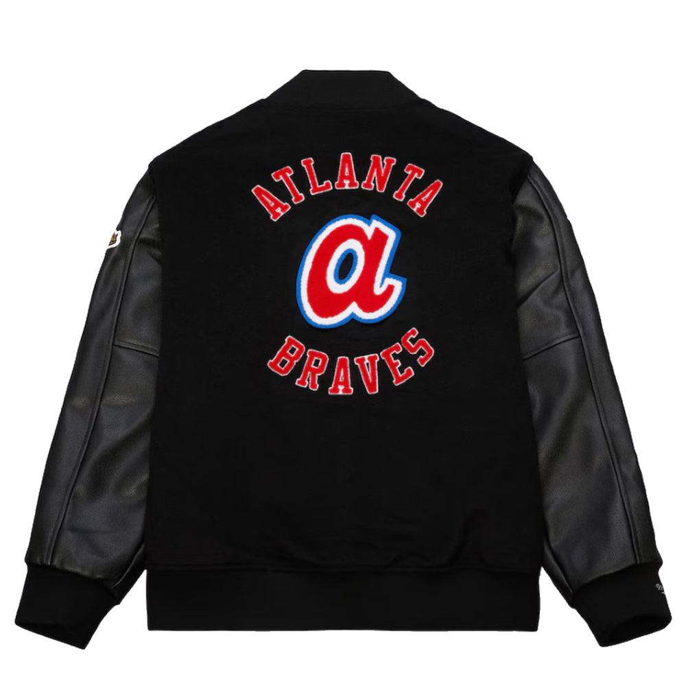 Atlanta Braves - MLB Black Out Collection Vintage Logo Full-Snap Varsity Jacket 6