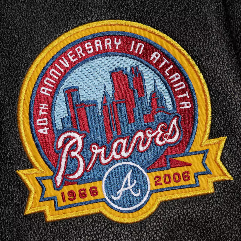 Atlanta Braves - MLB Black Out Collection Vintage Logo Full-Snap Varsity Jacket 8