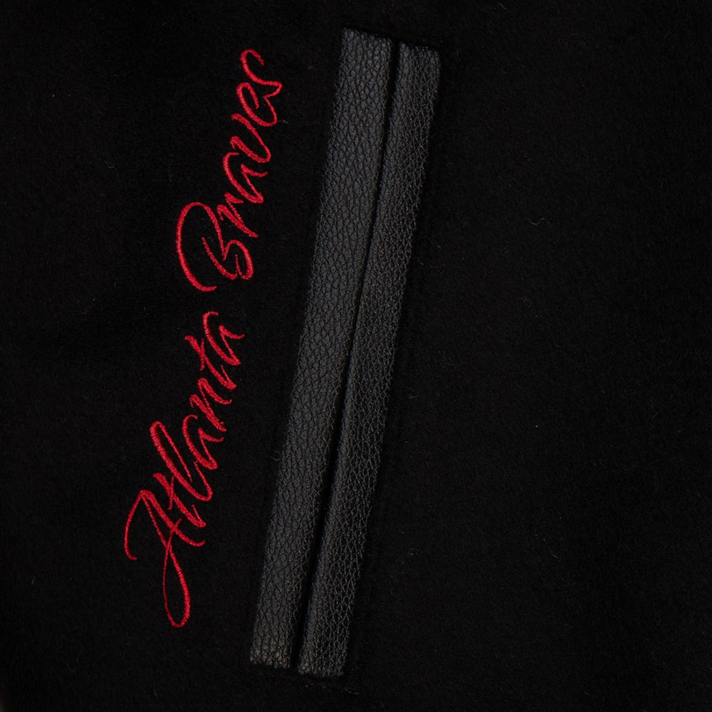 Atlanta Braves - MLB Black Out Collection Vintage Logo Full-Snap Varsity Jacket 10