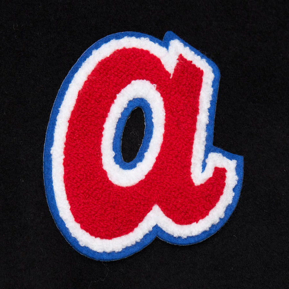 Atlanta Braves - MLB Black Out Collection Vintage Logo Full-Snap Varsity Jacket 11