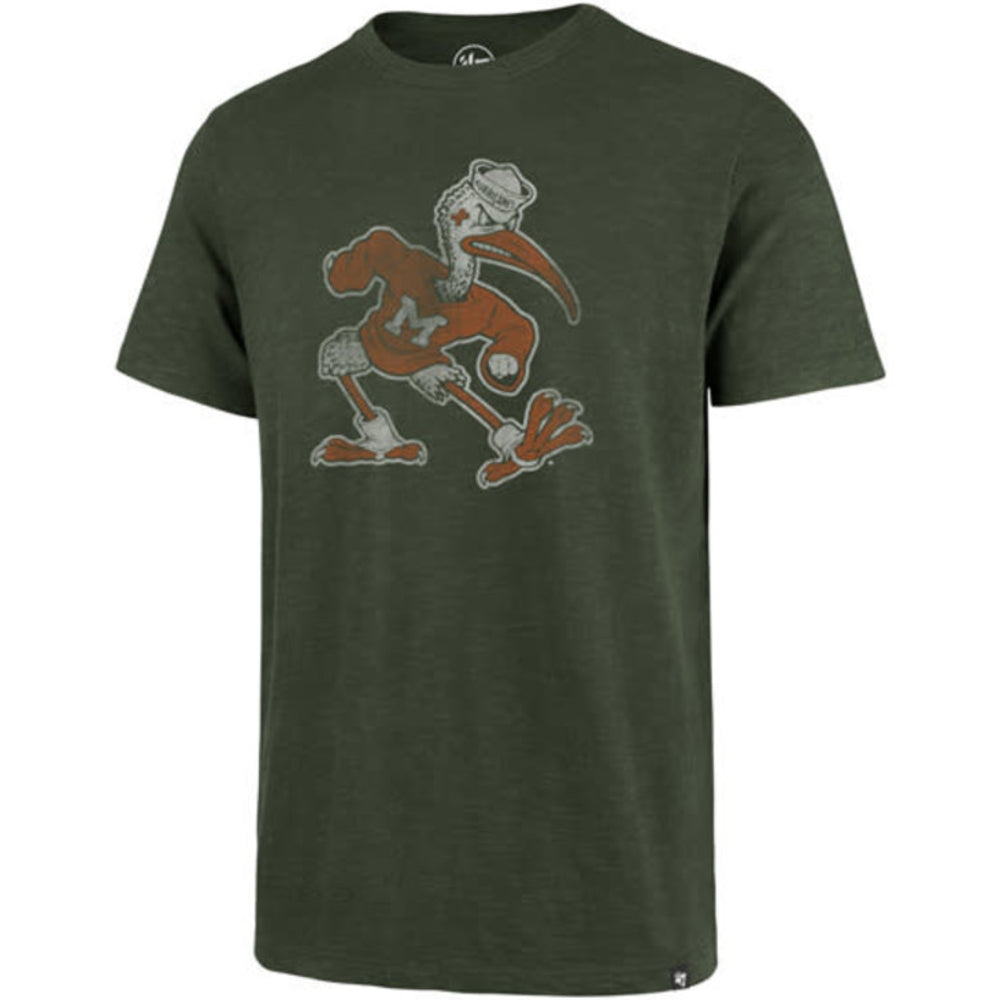 Miami Hurricanes - Vintage Bottle Green Grit Scrum T-Shirt 1