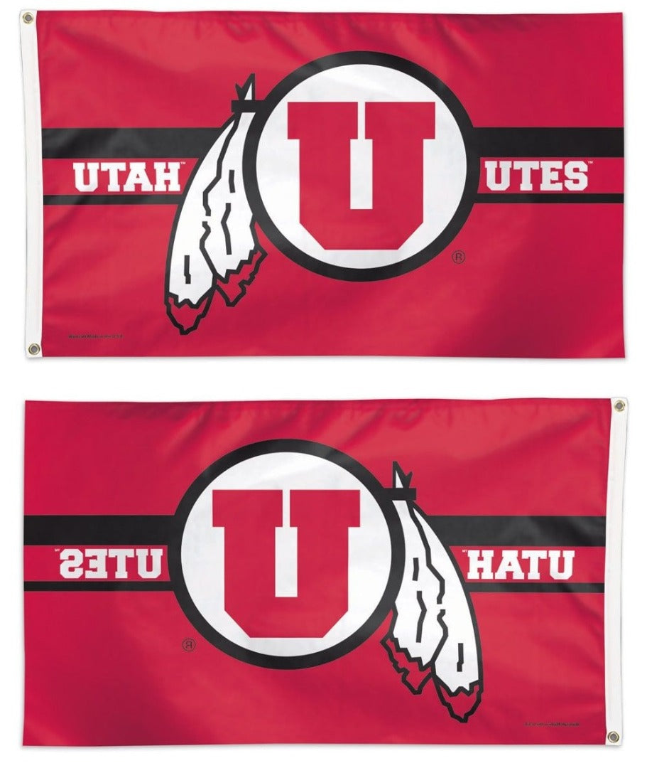 Utah Utes Flag 3x5 Red Logo