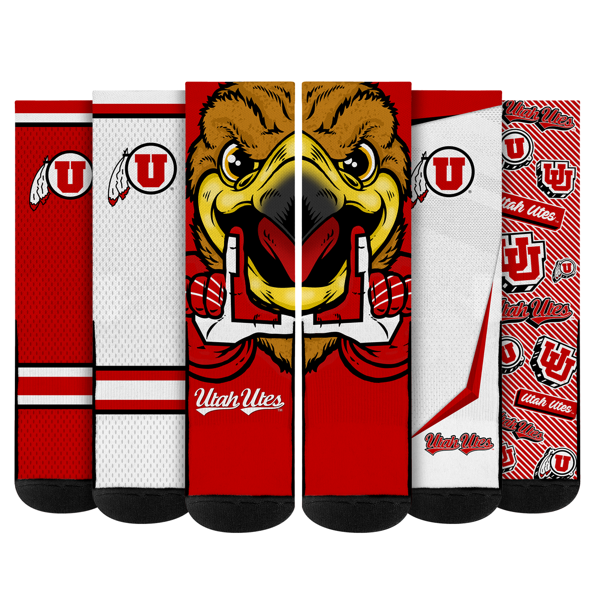 Utah Utes - Super Fan Bundle 5-Pack | Rock 'Em Socks
