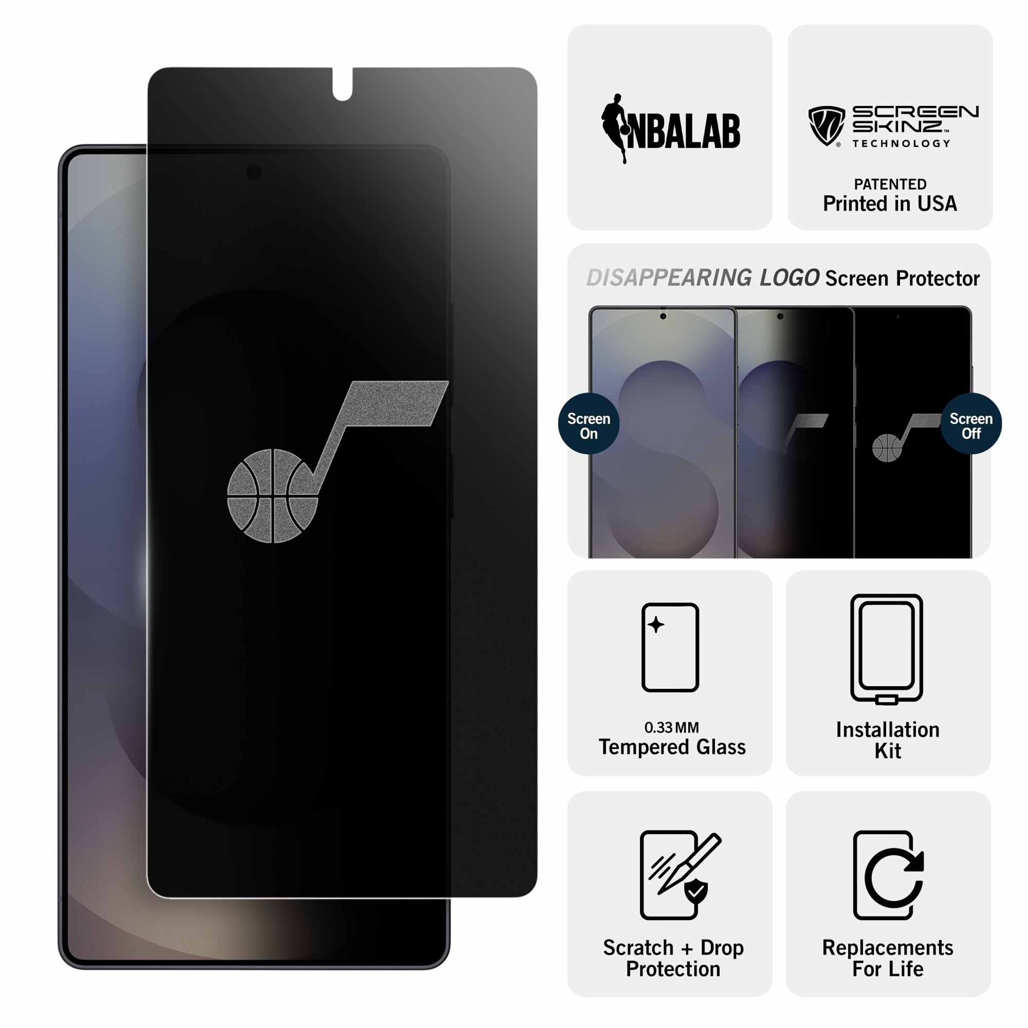 Utah Jazz Samsung Privacy Screen Protector 3