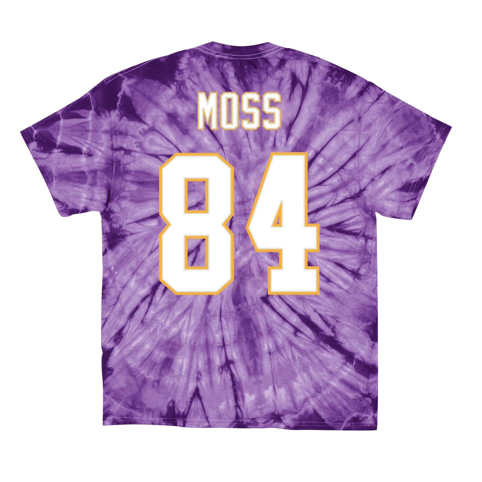 Randy Moss Minnesota Vikings Mitchell & Ness Tie-Dye Retired Player Name & Number T-Shirt 1
