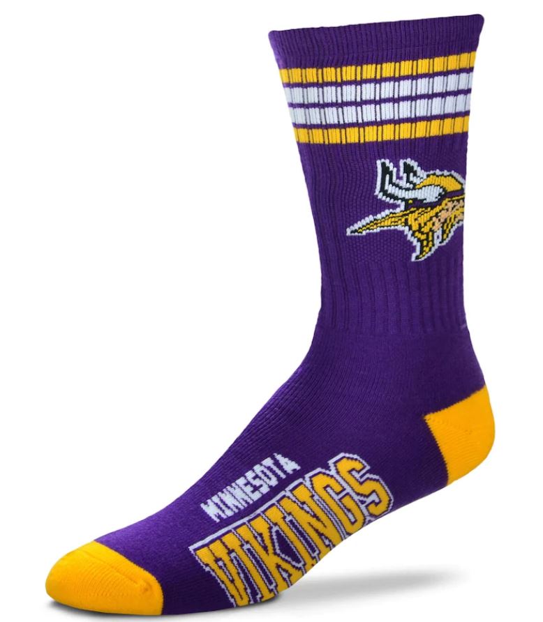 Minnesota Vikings Men's Football 4 Stripe Deuce Socks 1