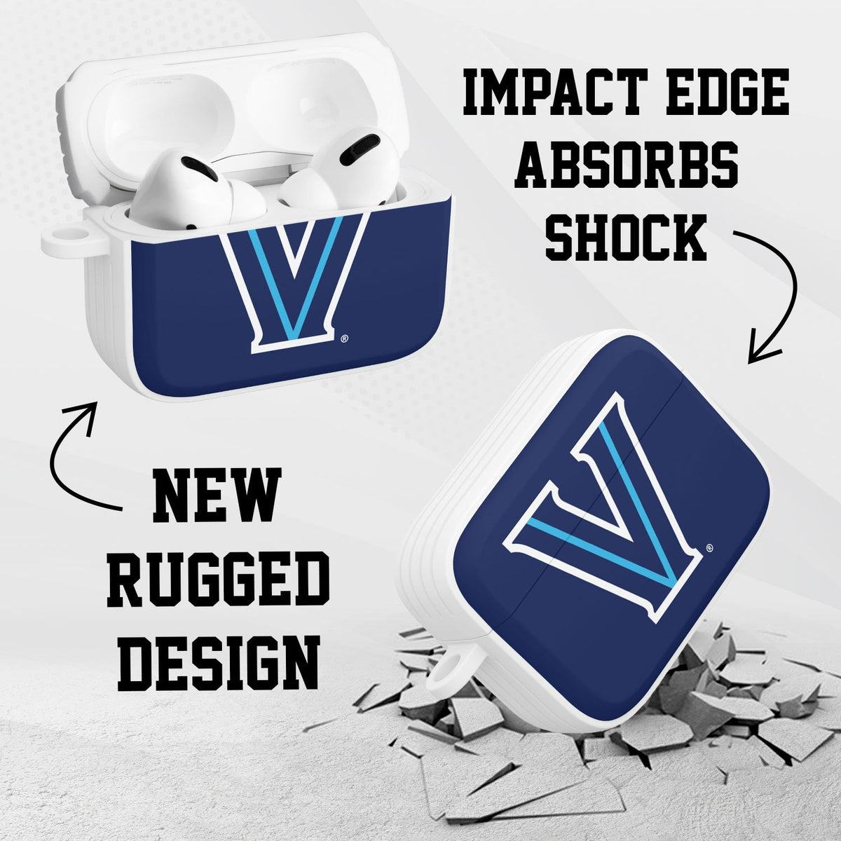 Villanova Wildcats HDX Apple Airpods Pro 1 & 2 Case Cover | Affinity Bands 3