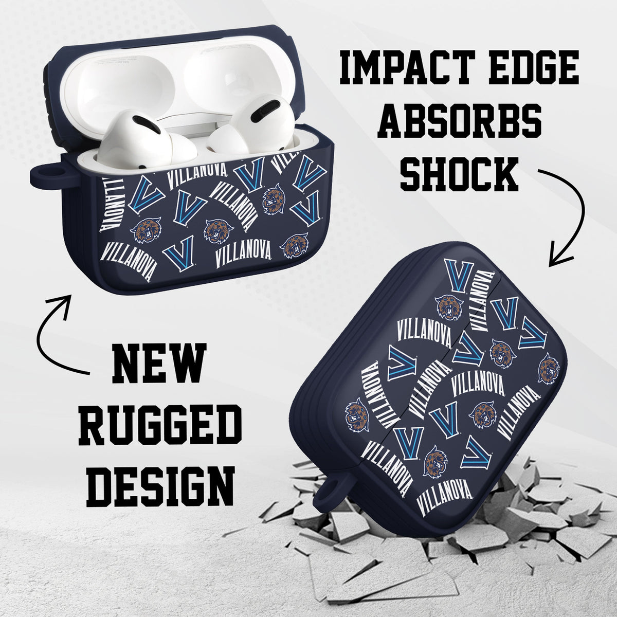 Villanova Wildcats HDX Apple Airpods Pro 1 & 2 Case Cover | Affinity Bands 12