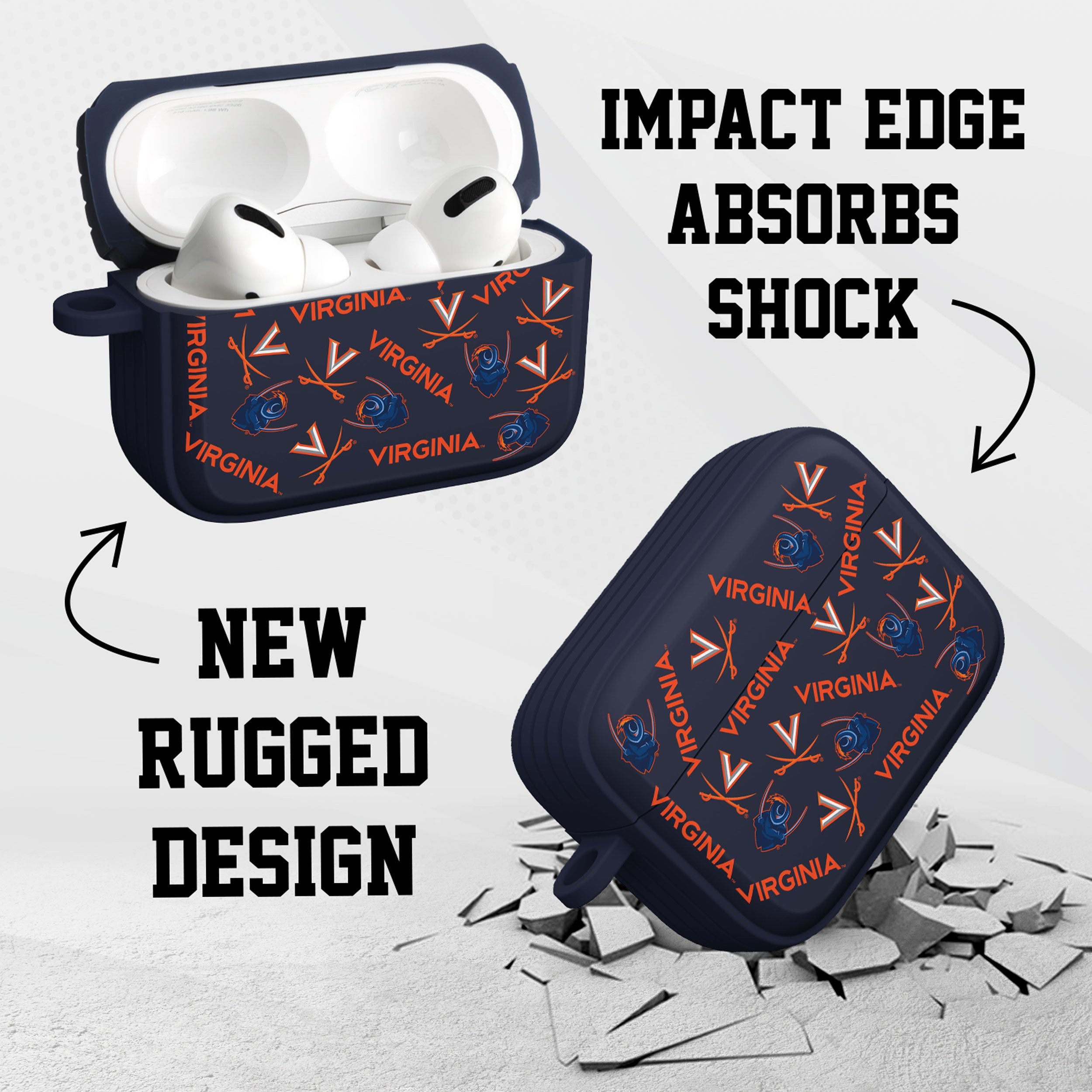 Virginia Cavaliers HDX AirPods Pro 1 & 2 Case Cover 8