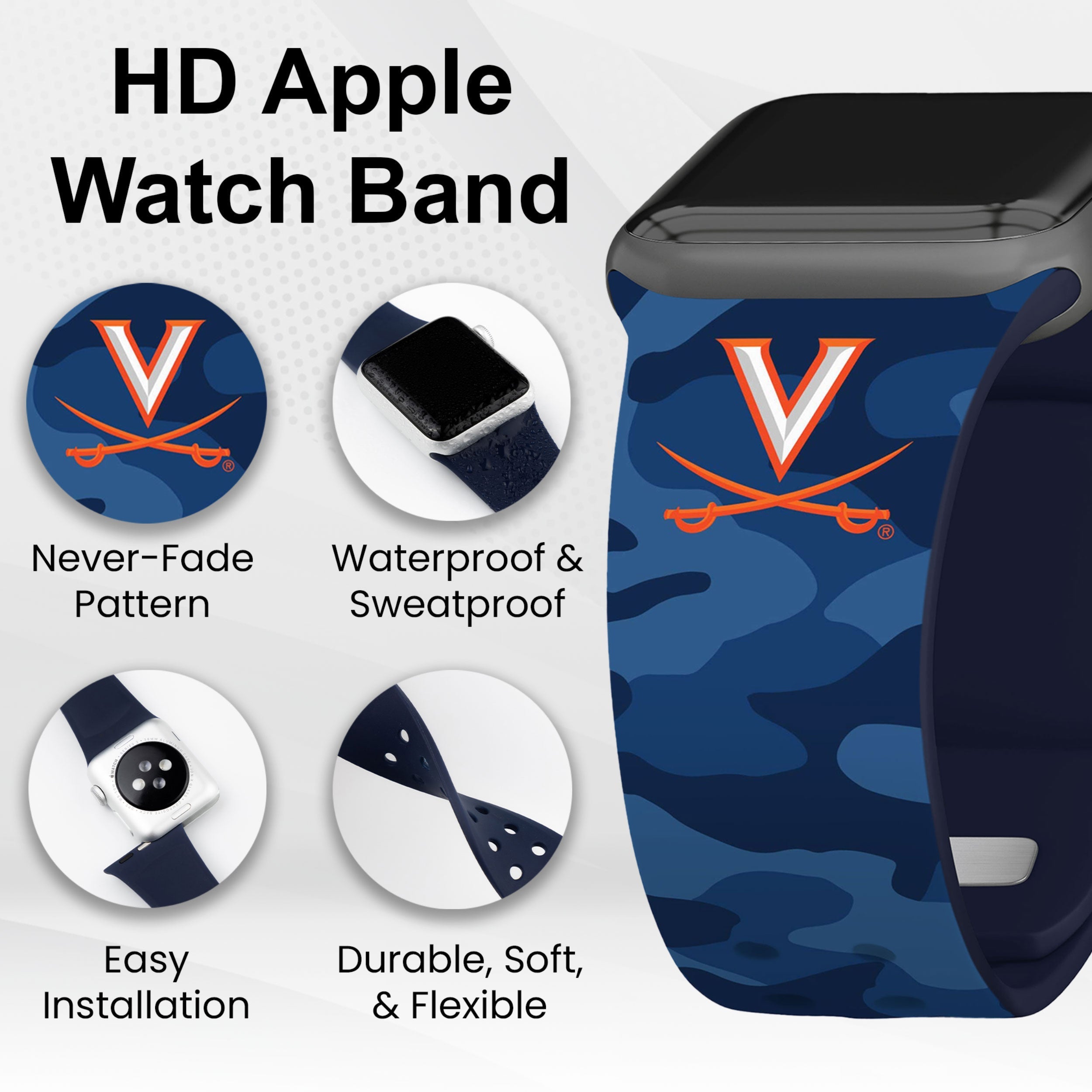 Virginia Cavaliers HD Apple Watch Band 22