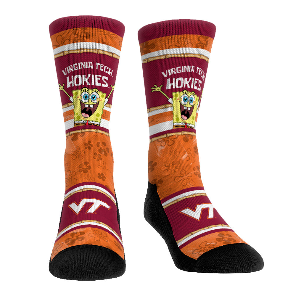 Virginia Tech Hokies - SpongeBob SquarePants Tiki Stripe | Rock 'Em Socks 1