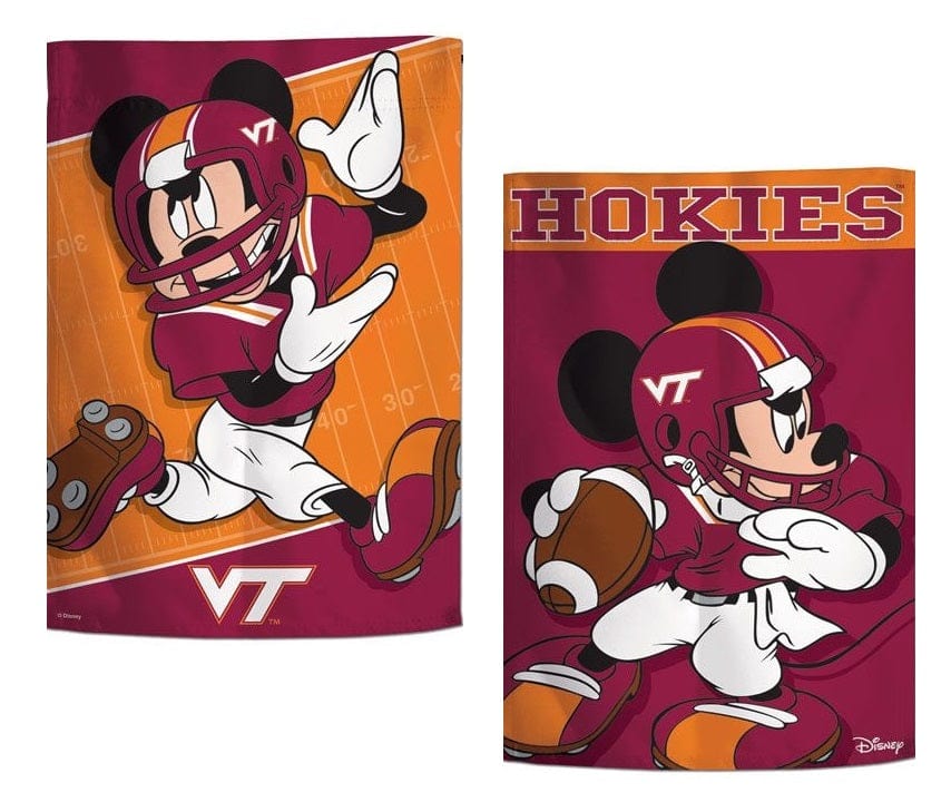 Virginia Tech Hokies Garden Flag 2 Sided Mickey Mouse 1