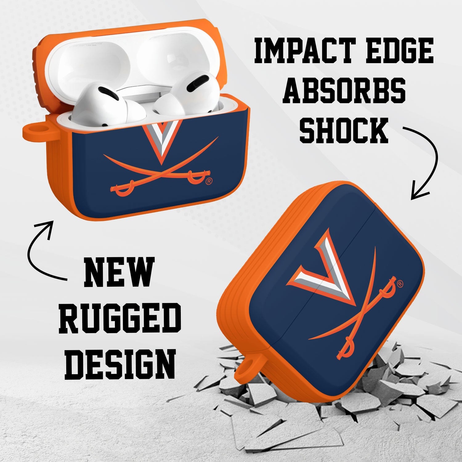 Virginia Cavaliers HDX AirPods Pro 1 & 2 Case Cover 3