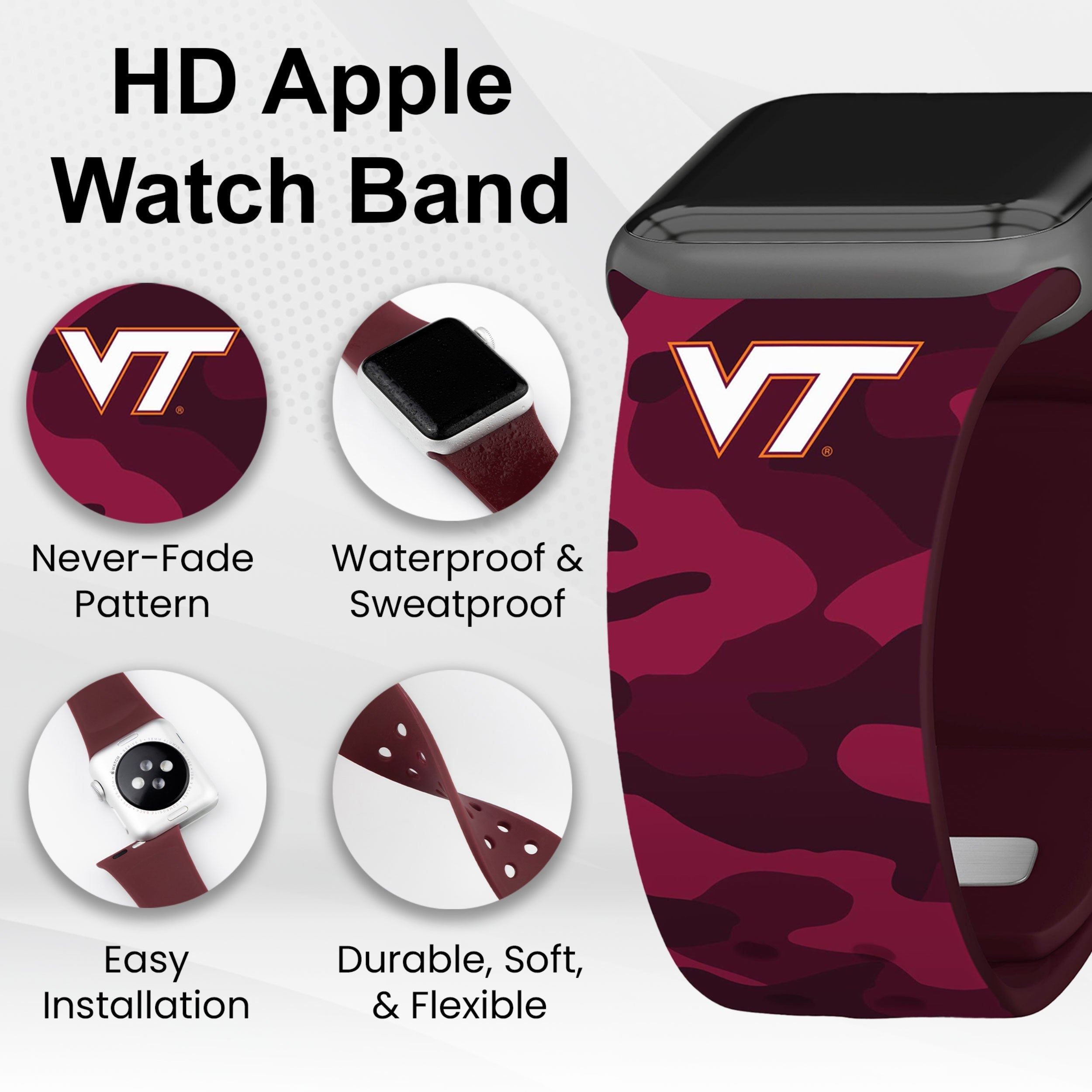 Virginia Tech Hokies HD Apple Watch Band 22