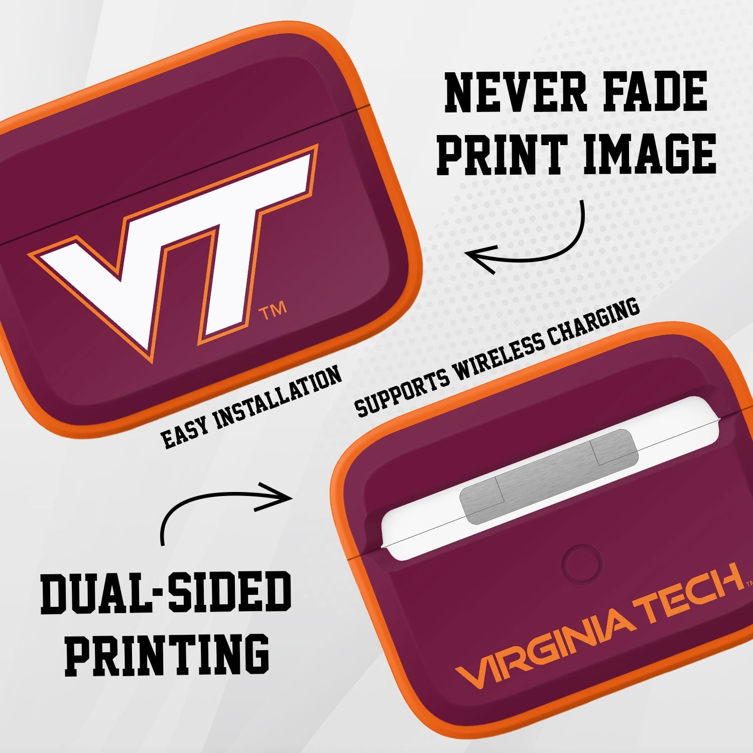 Virginia Tech Hokies HDX AirPods Pro 1 & 2 Case Cover | Affinity Bands 3